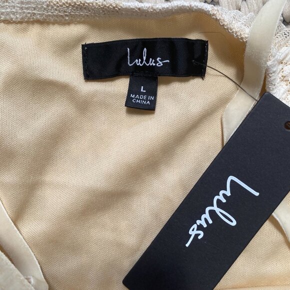 NWT Lulus Lace Mini Dress Size L Coquette Babydoll Fairy Velvet Seams Feminine - Picture 4 of 11